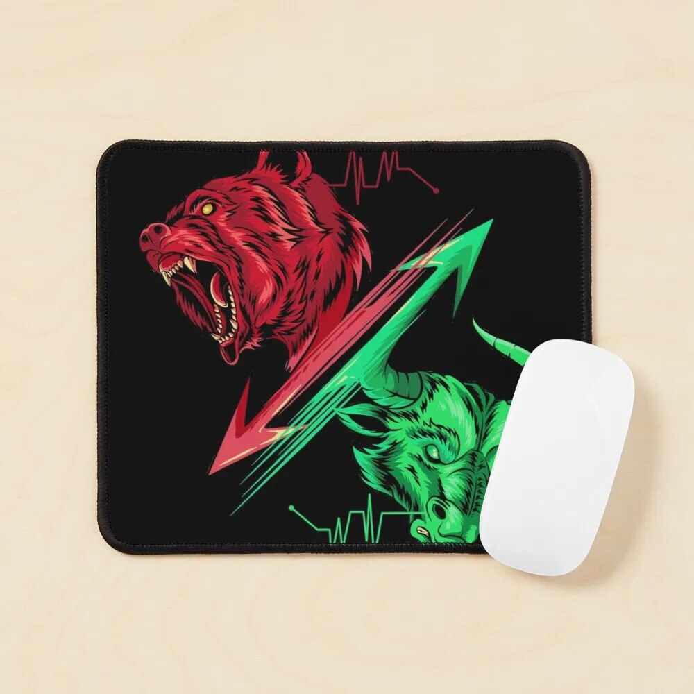 Bear Vs Bull Strategic Battle Mouse Pad