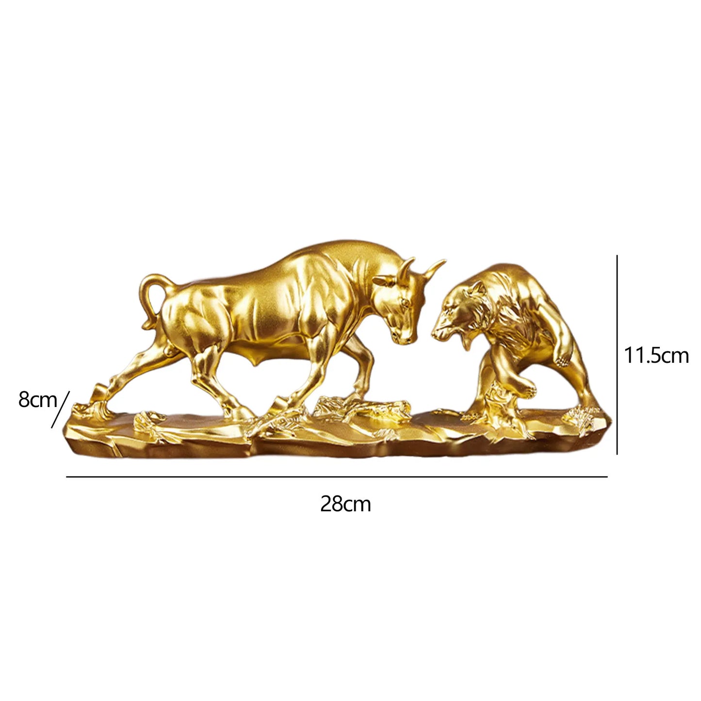 Bull & Bear Gold Resin Statue