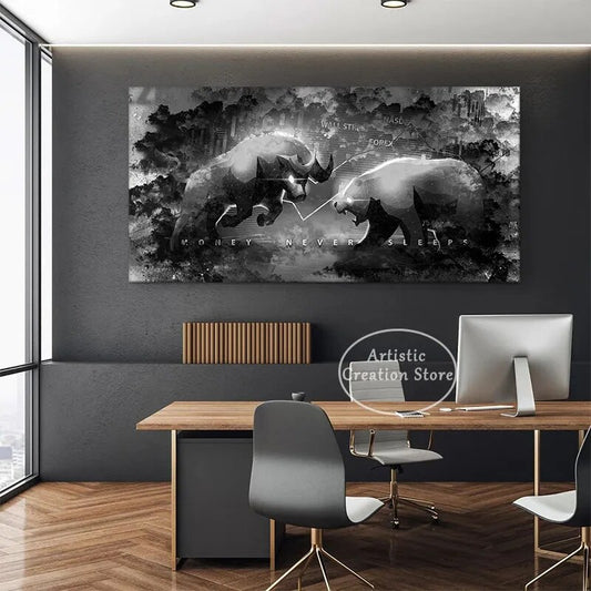 Wall Street Charging Bull Canvas