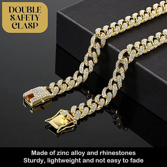 Luxury Diamond Dog and Cat Cuban Chain Collar