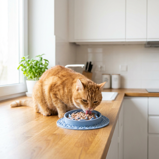 GBC lifestyle — pet-slow-food-bowl-anti-choking-cat