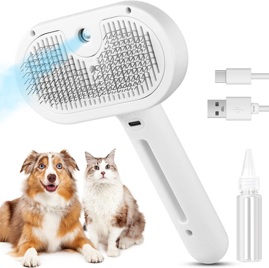 3-in-1 Pet Steam Brush for Cats & Dogs
