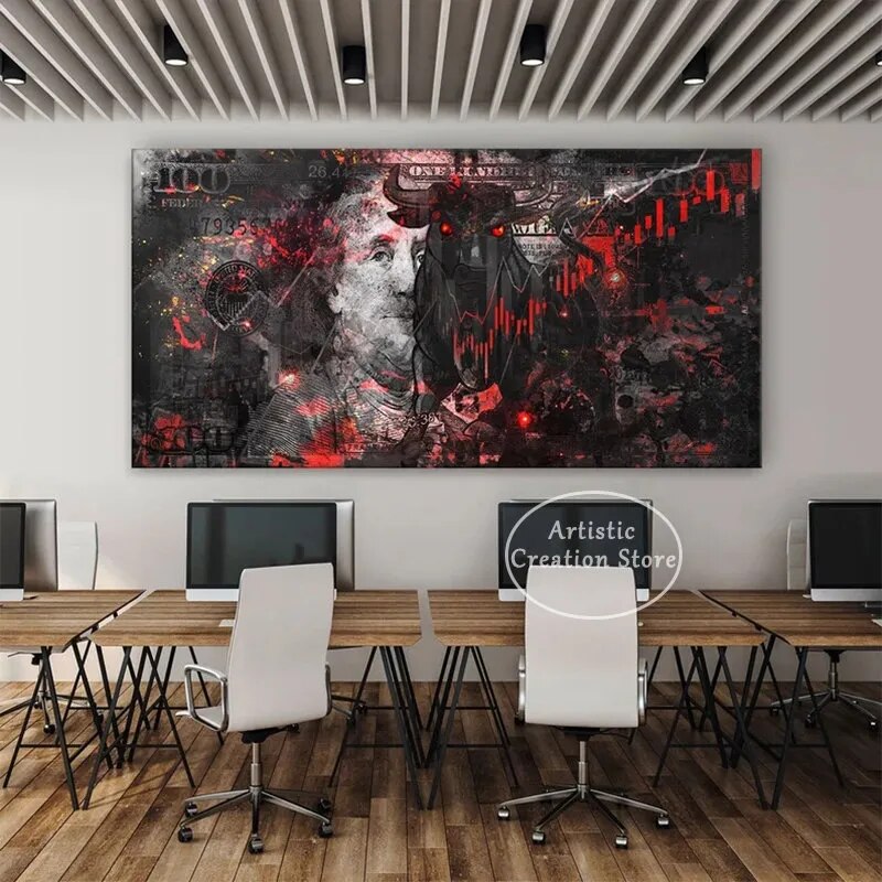 Wall Street Charging Bull Canvas