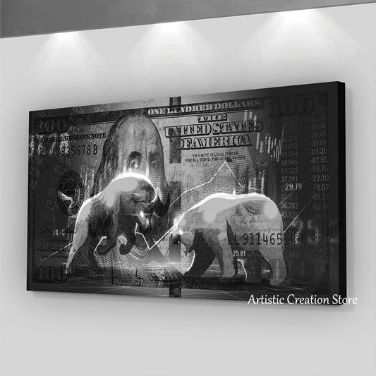 Wall Street Charging Bull Canvas