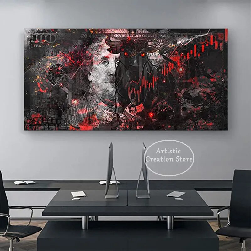 Wall Street Charging Bull Canvas