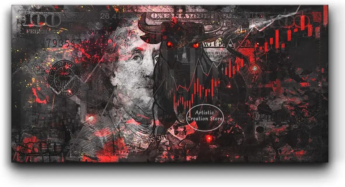 Wall Street Charging Bull Canvas