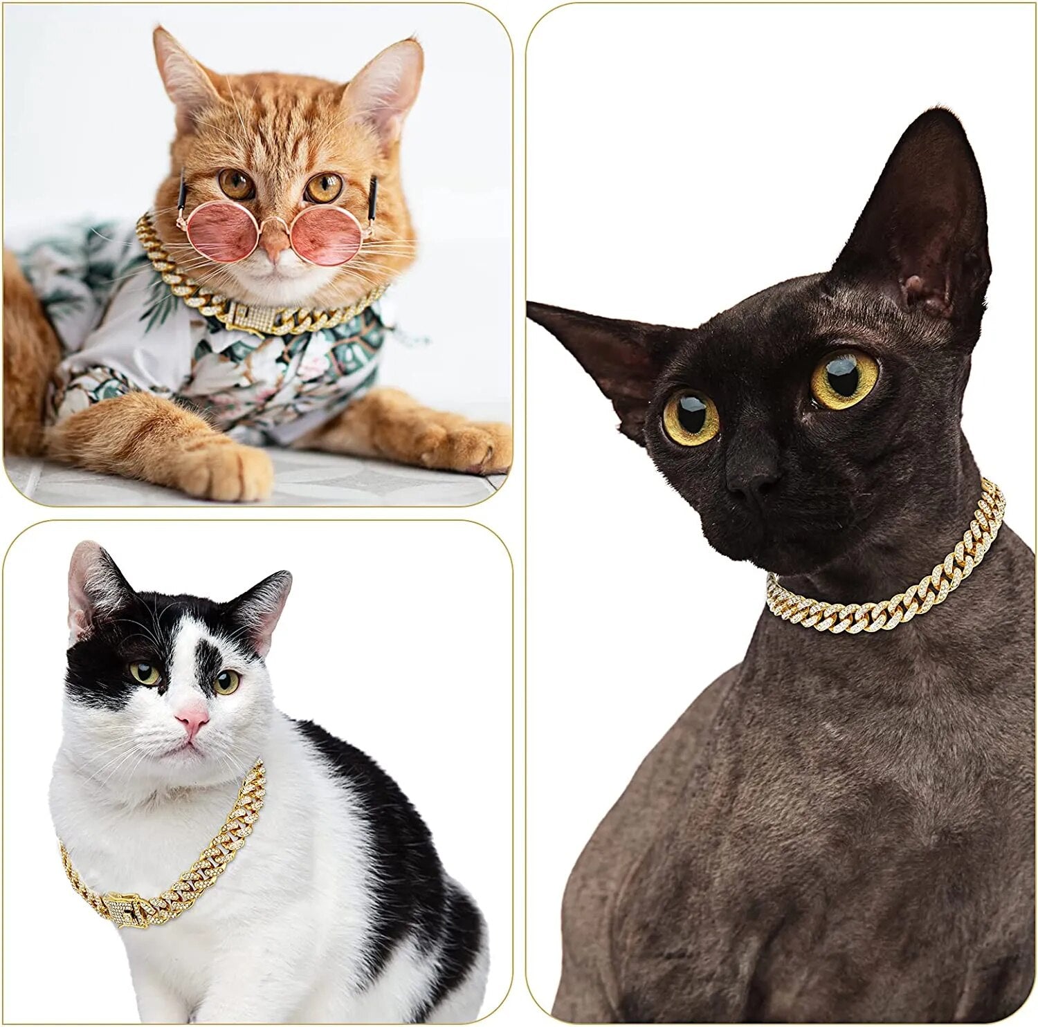 Luxury Diamond Dog and Cat Cuban Chain Collar