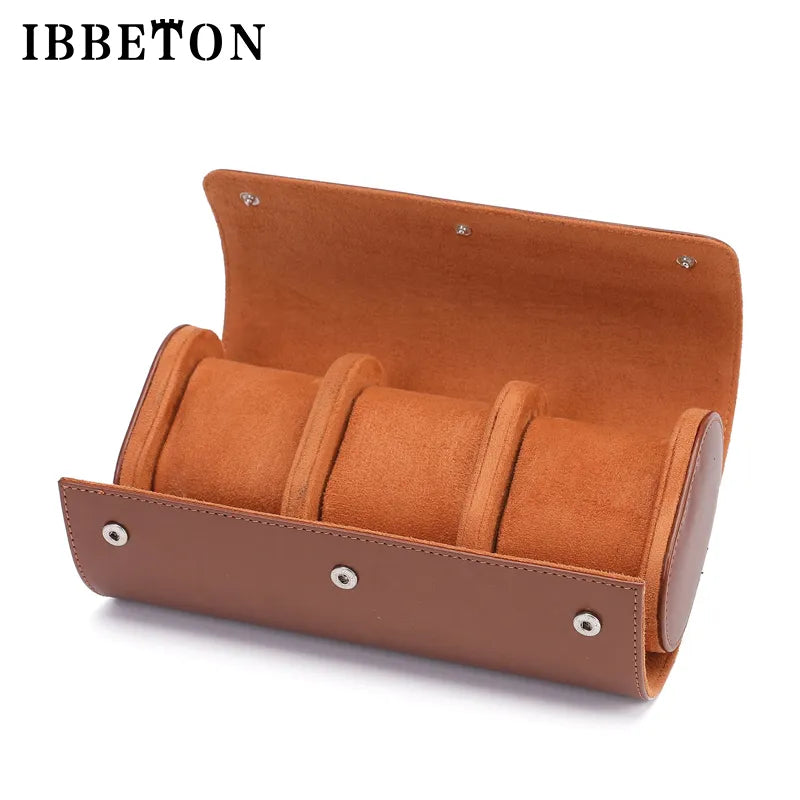 IBBETON Vintage Leather Watch Roll 