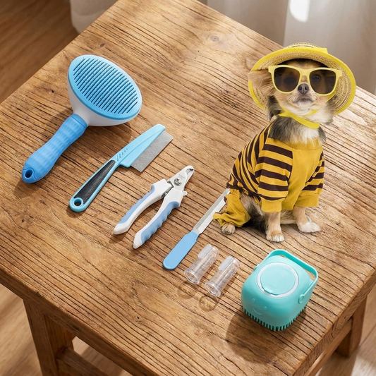 GBC lifestyle — pet-grooming-kit-selfcleaning-brush-shedding-kit
